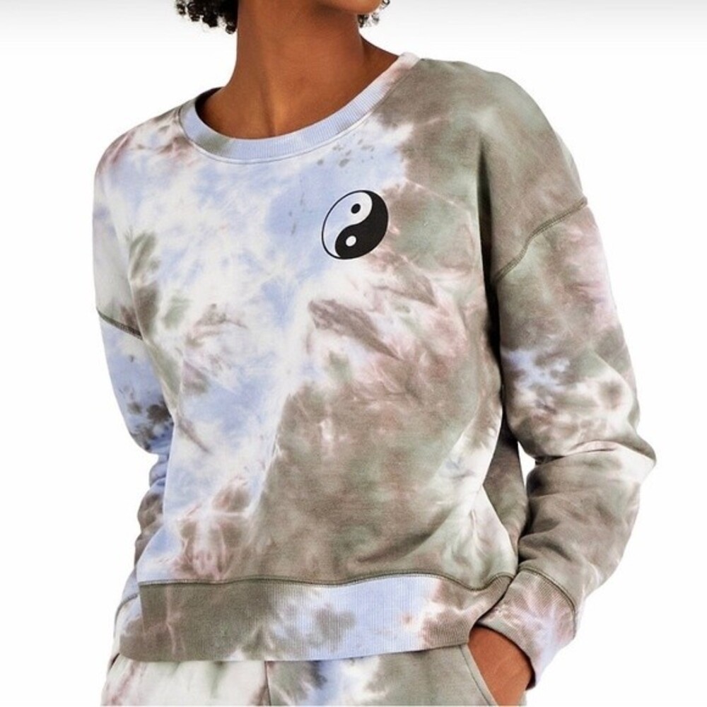 REBELLIOUS ONE JUNIORS' SWEATSHIRT GRAPHIC YIN YANG AT THE FRONT, SIZE L